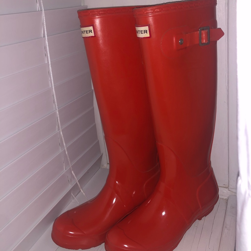 Red/Orange hunter rainboots